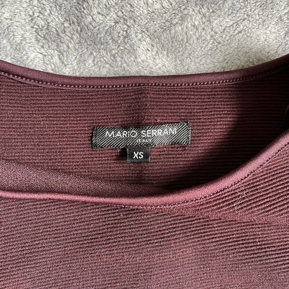 Mario Serrani Dress Womens Extra Small Burgundy Mini Dress Pullover Italy Casual - Picture 4 of 12